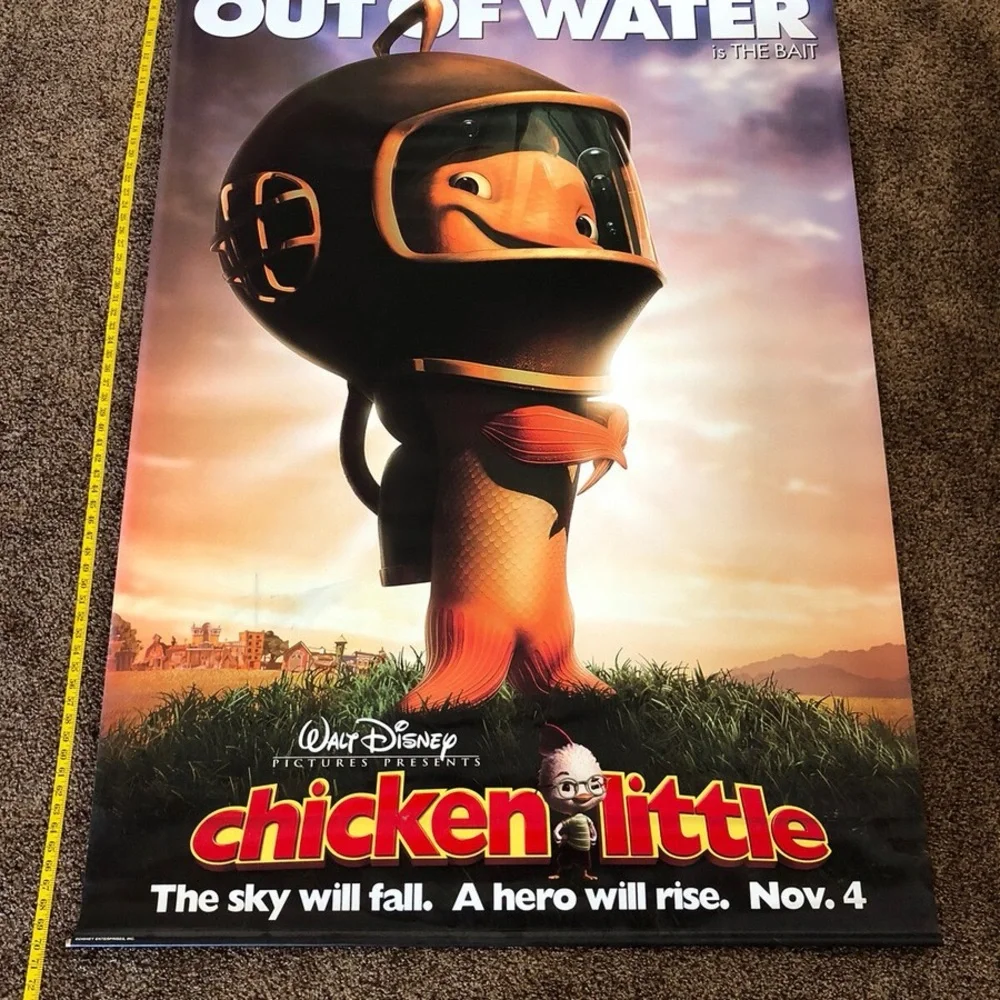 Disney Chicken Little Fish Out of Water 2 sided Vinyl 47 x 70”Banner Poster